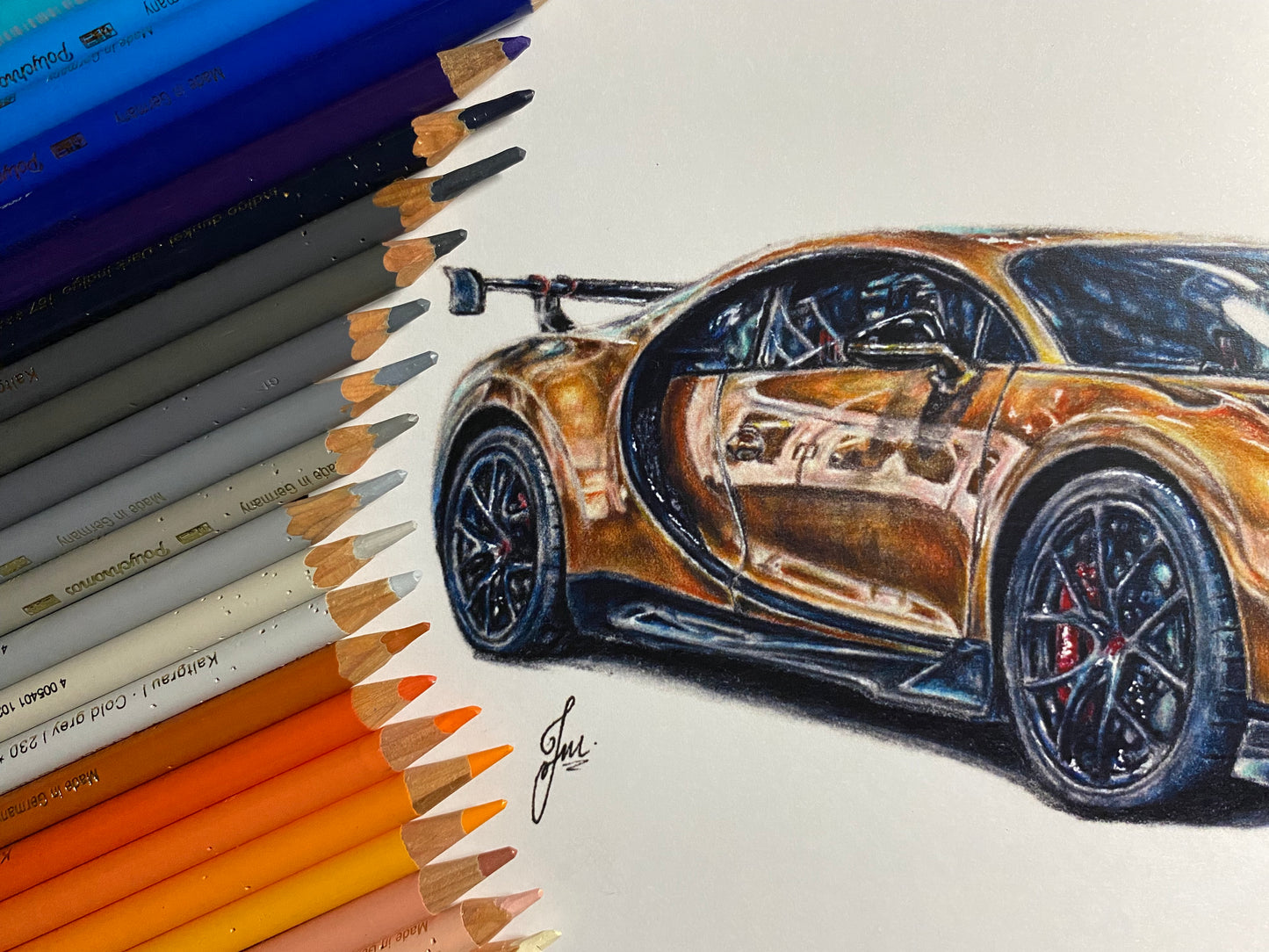 Bugatti Chiron Drawing - Print