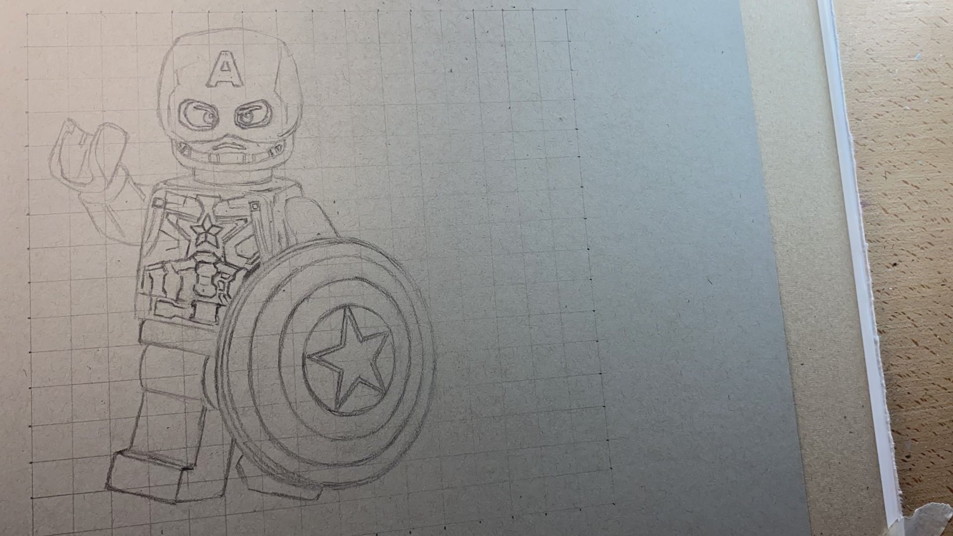 timelapse of me drawing the LEGO® Captain America and Iron Man