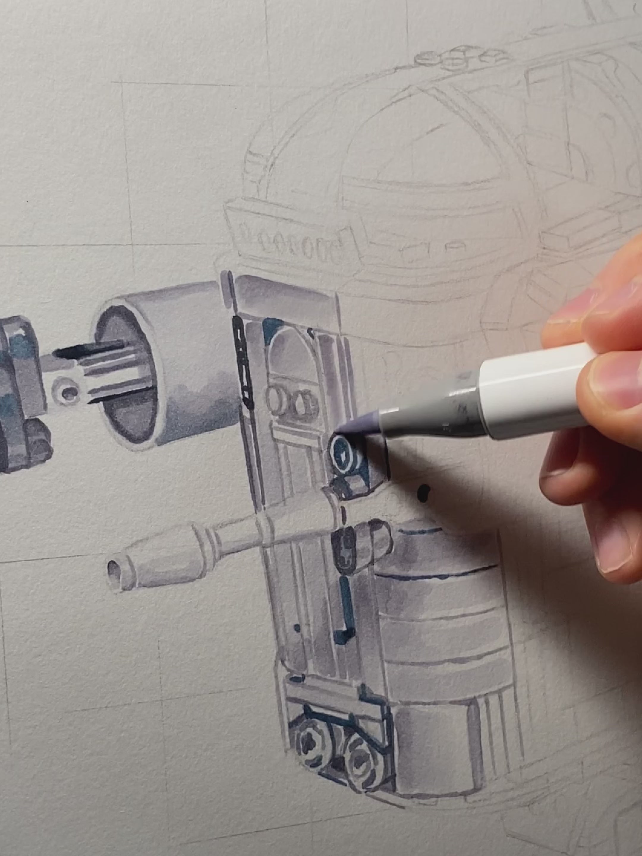 芯の強い絵です　2024.9.13 スピリチュアル Drawing of the LEGO Razorcrest | Tom Mothersole Art