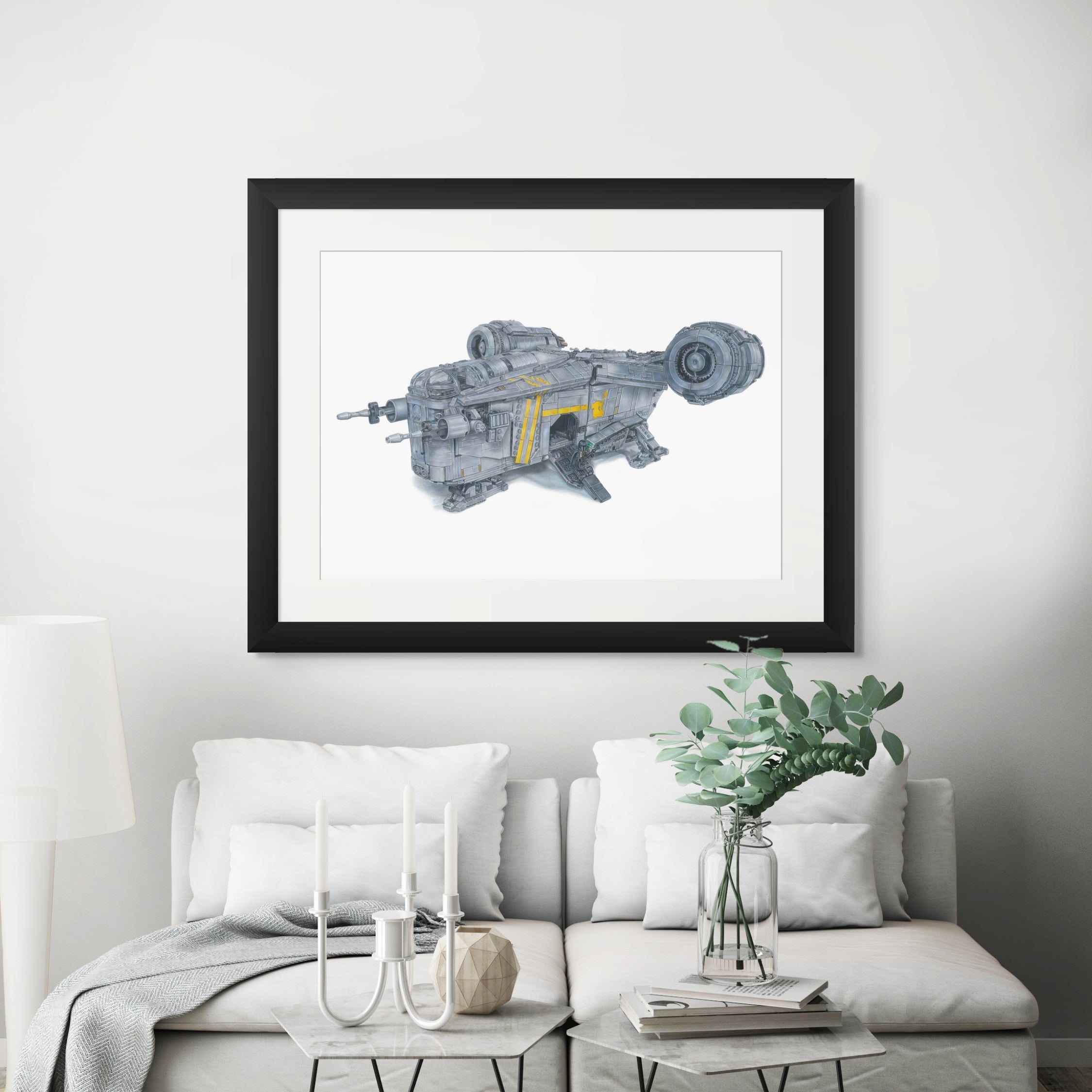 Drawing of the LEGO Razorcrest - PRINT