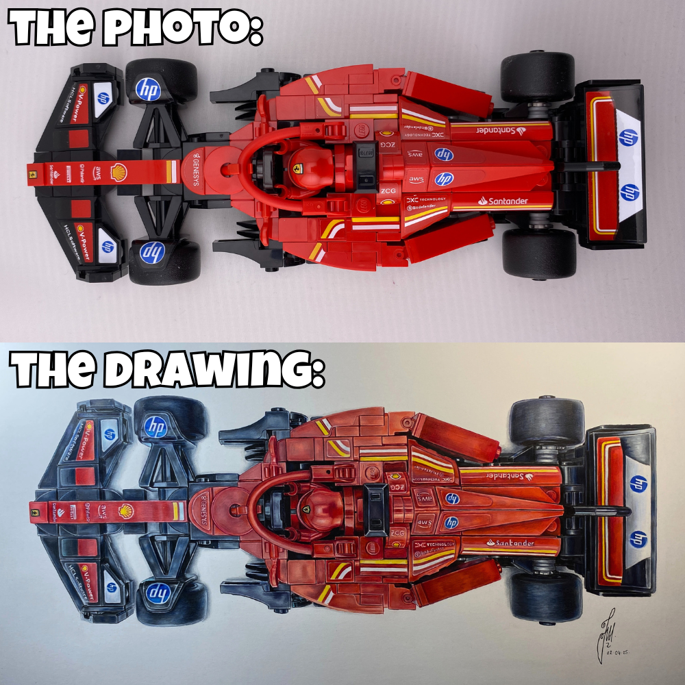 LEGO Ferrari F1 Car Drawing - PRINT