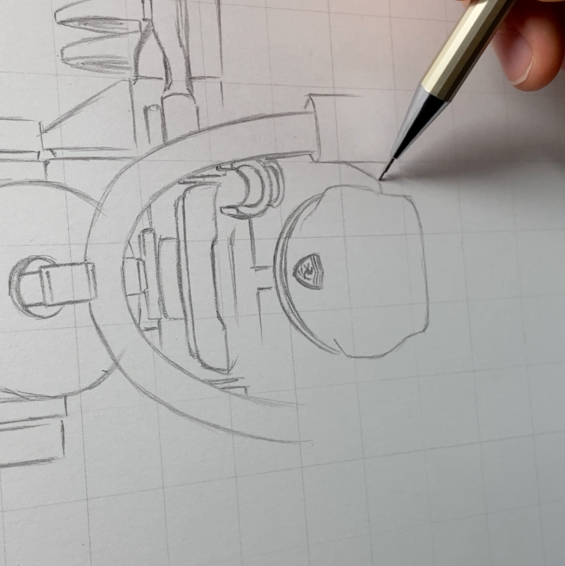 tom mothersole sketching the LEGO ferrari f1 car driver Minifigure
