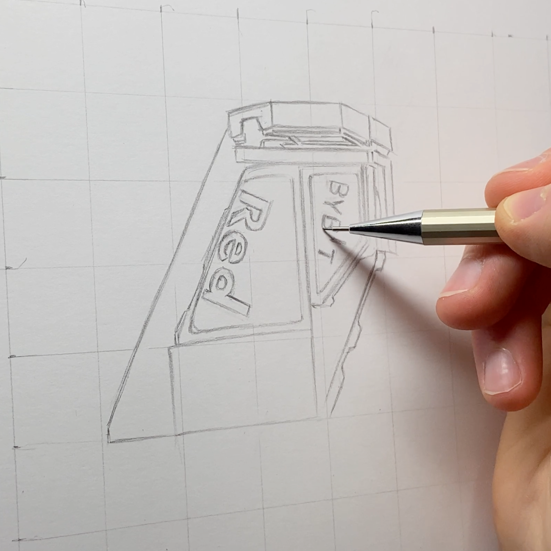 tom mothersole sketching the font wing of the lego redbull f1 car speedchampion
